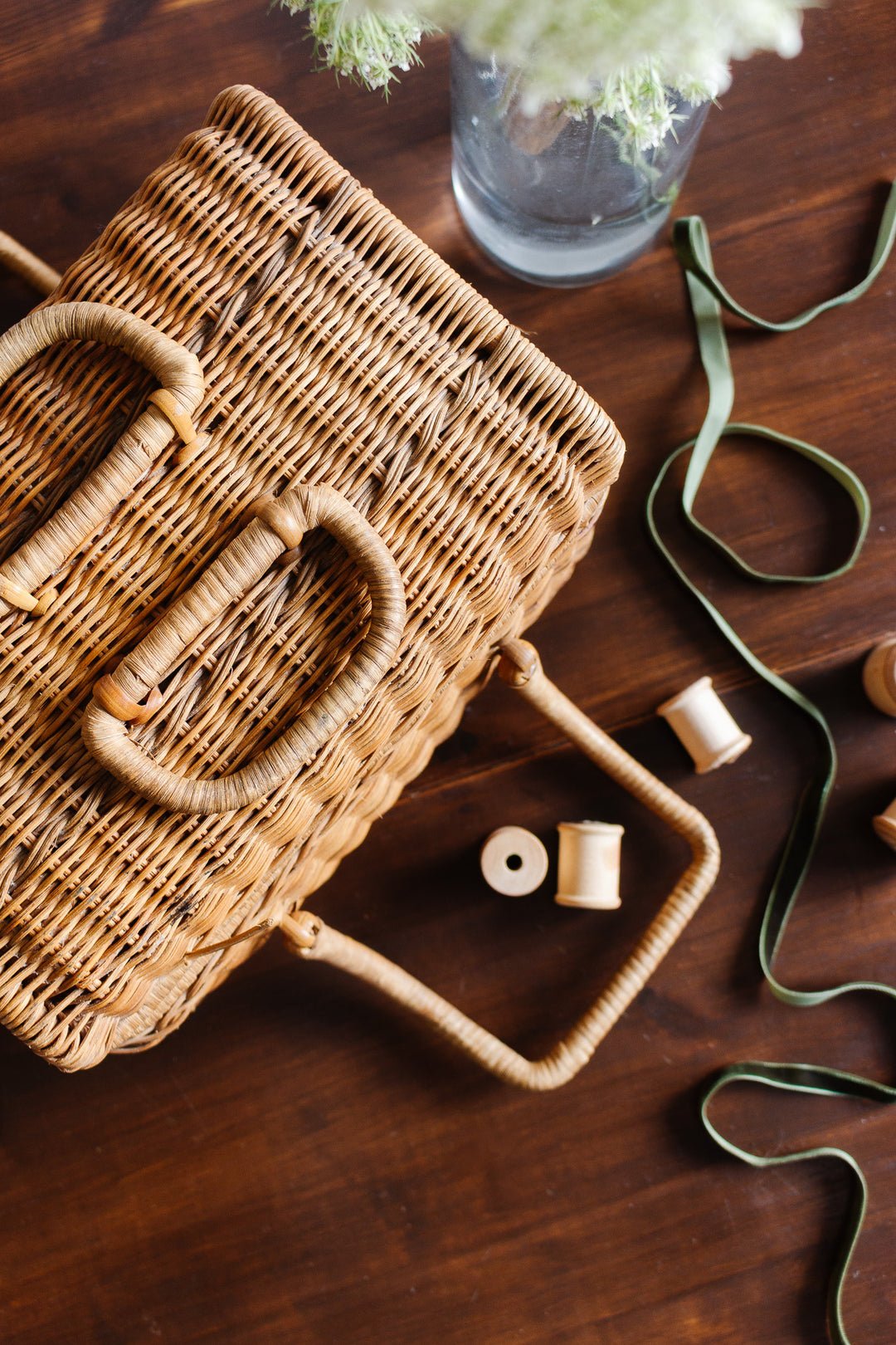 vintage french sewing basket