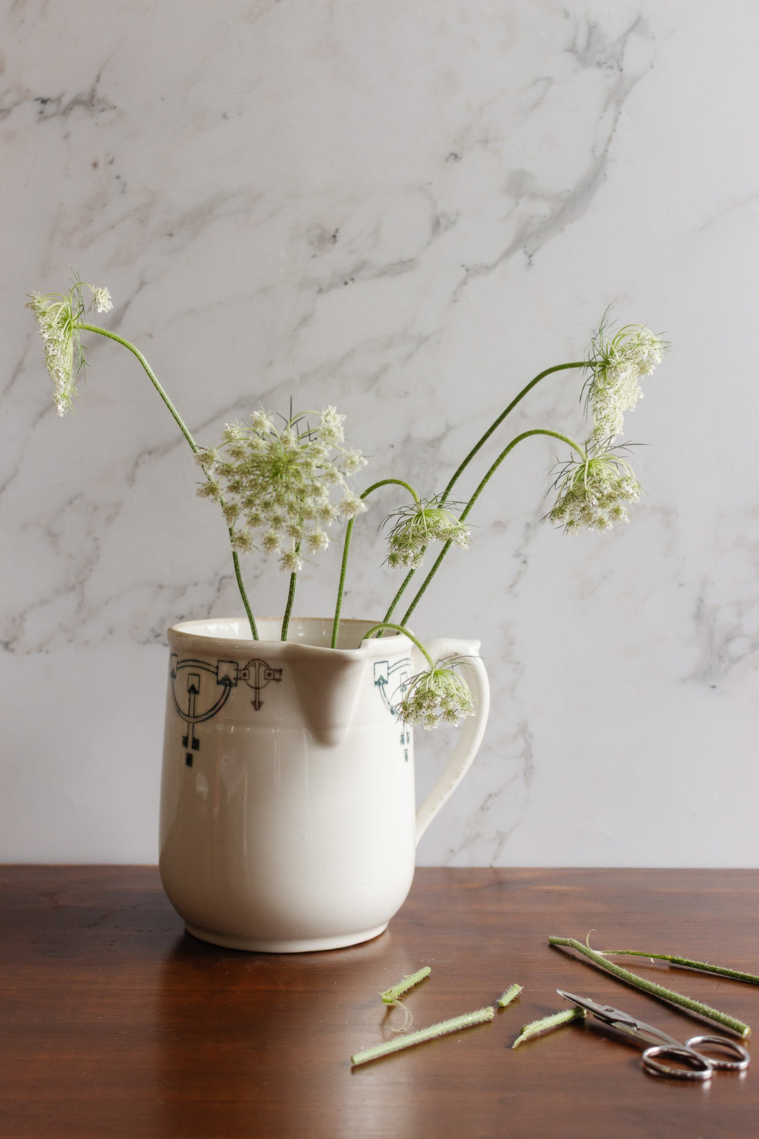 art deco earthenware beverage pitcher