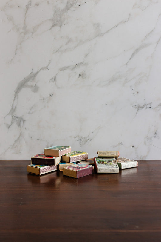 set of 5 vintage french match boxes
