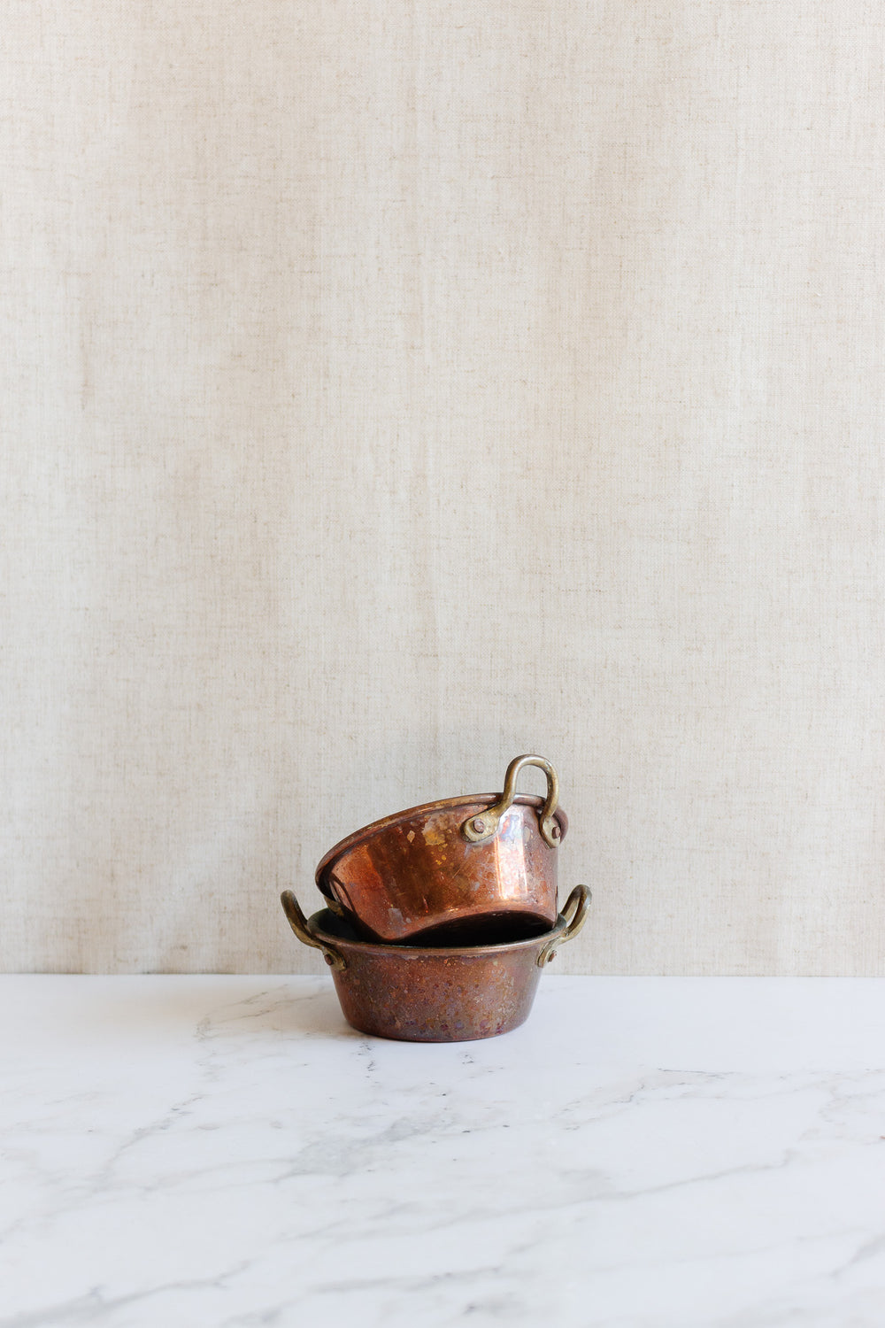 vintage french miniature copper pan