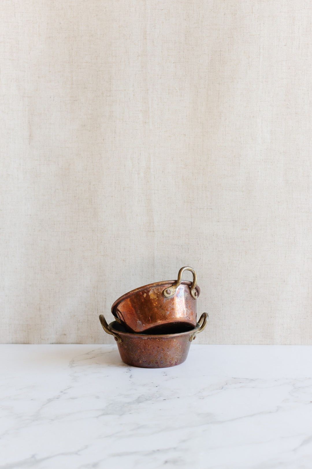vintage french miniature copper pan