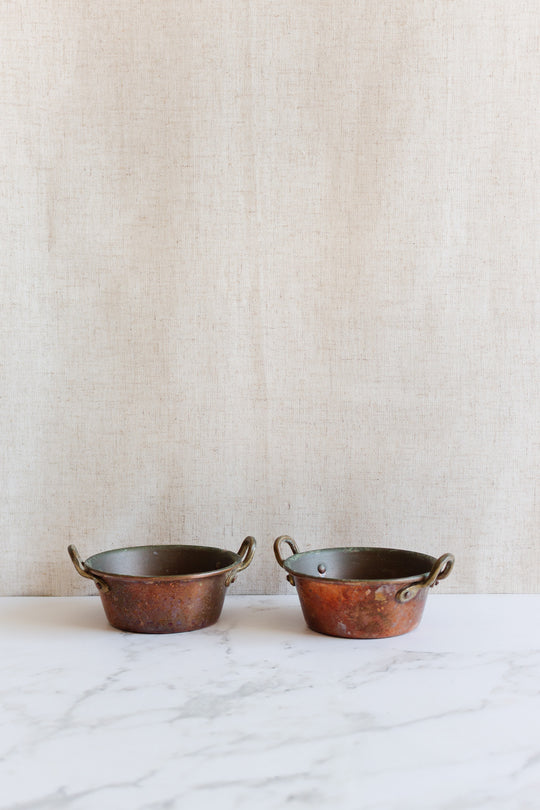 vintage french miniature copper pan