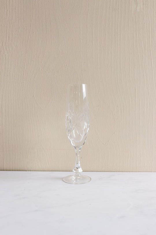 vintage french etched crystal champagne flutes