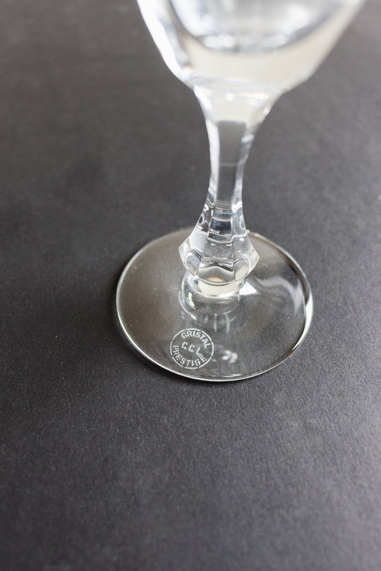 vintage french etched crystal champagne flutes