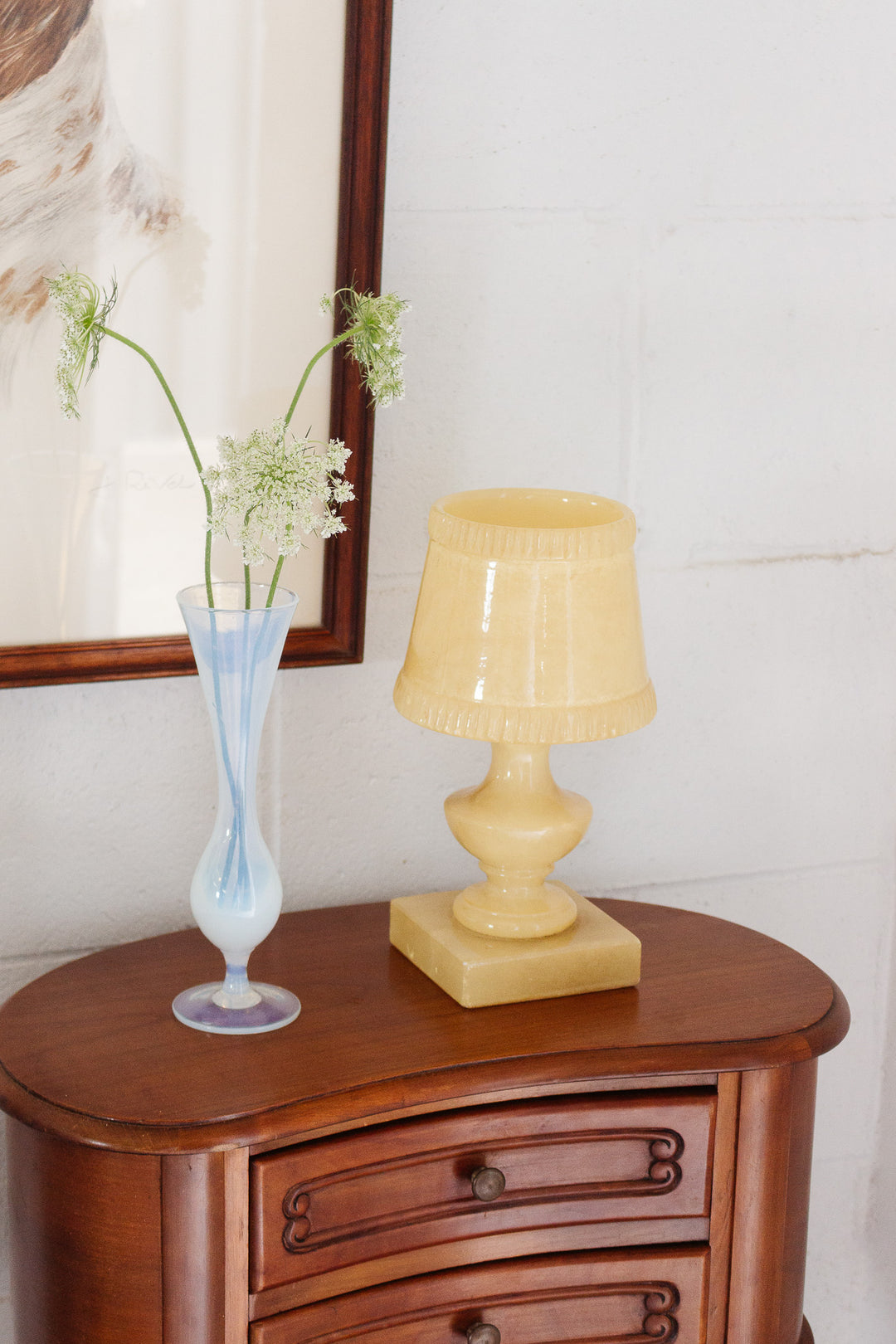 pair of antique french alabaster lamps
