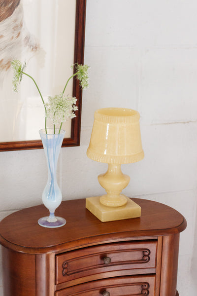 pair of antique french alabaster lamps