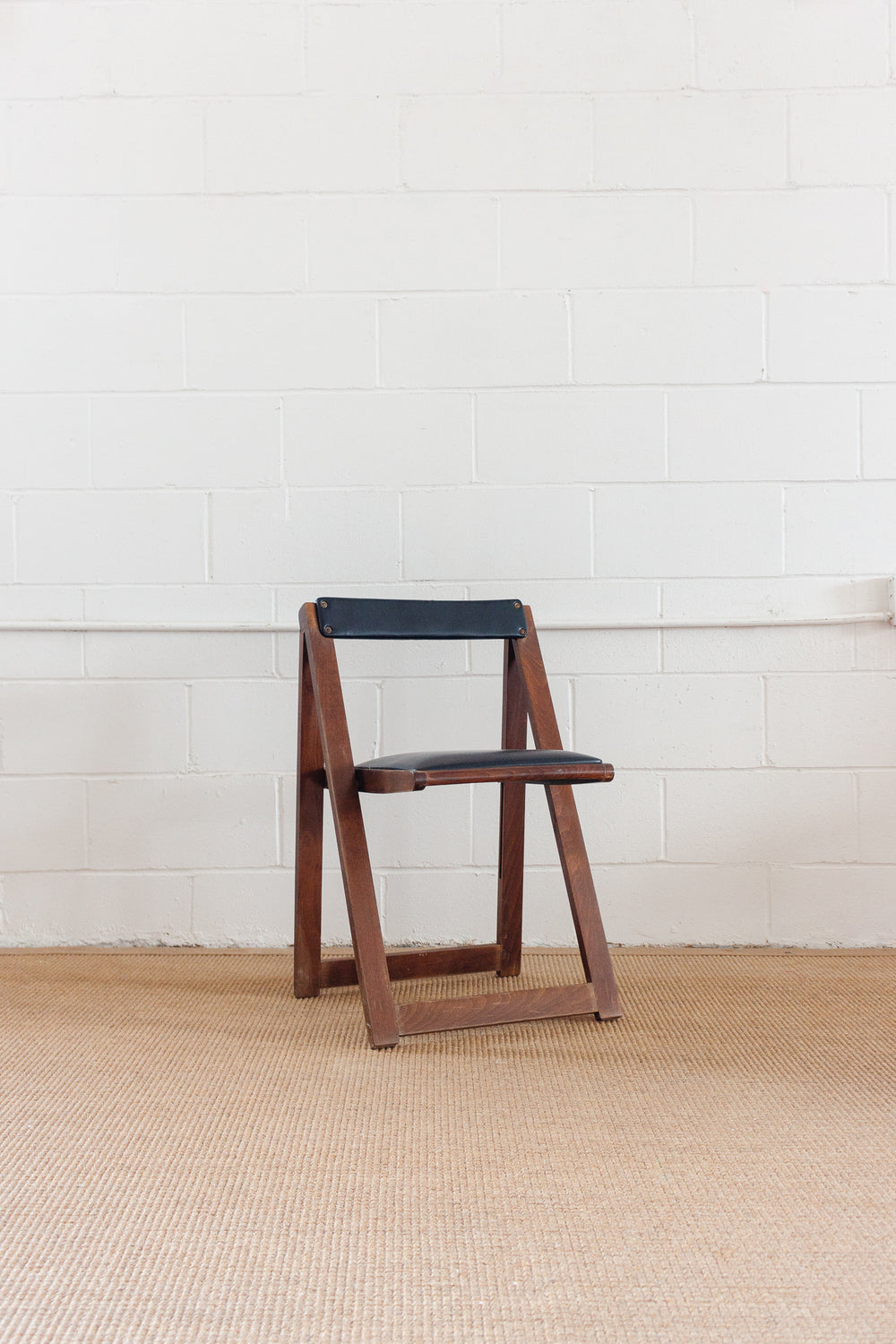 midcentury folding mahogany chairs, set of 4