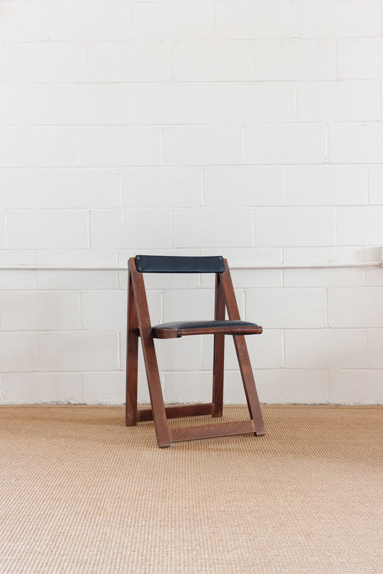 midcentury folding mahogany chairs, set of 4
