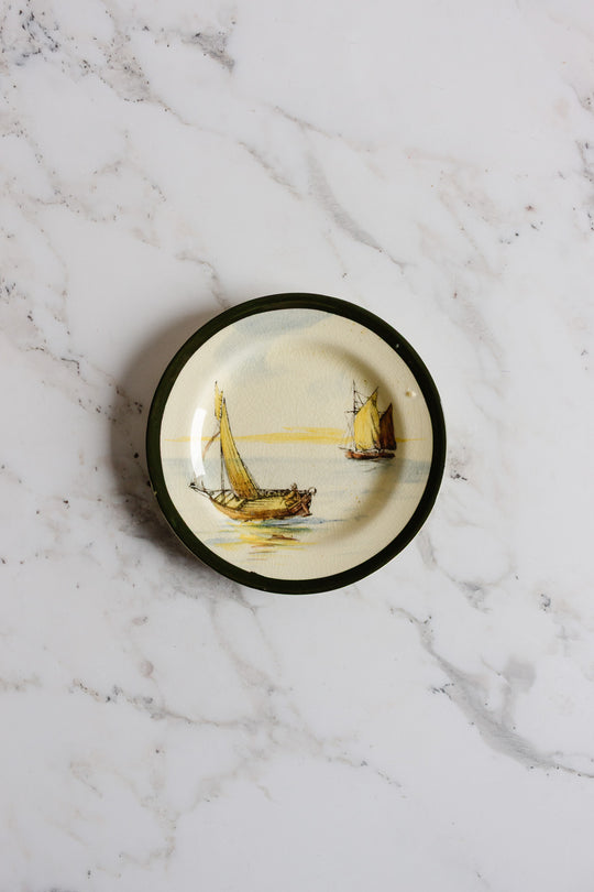 1930s royal doulton hand painted plates, set of 2