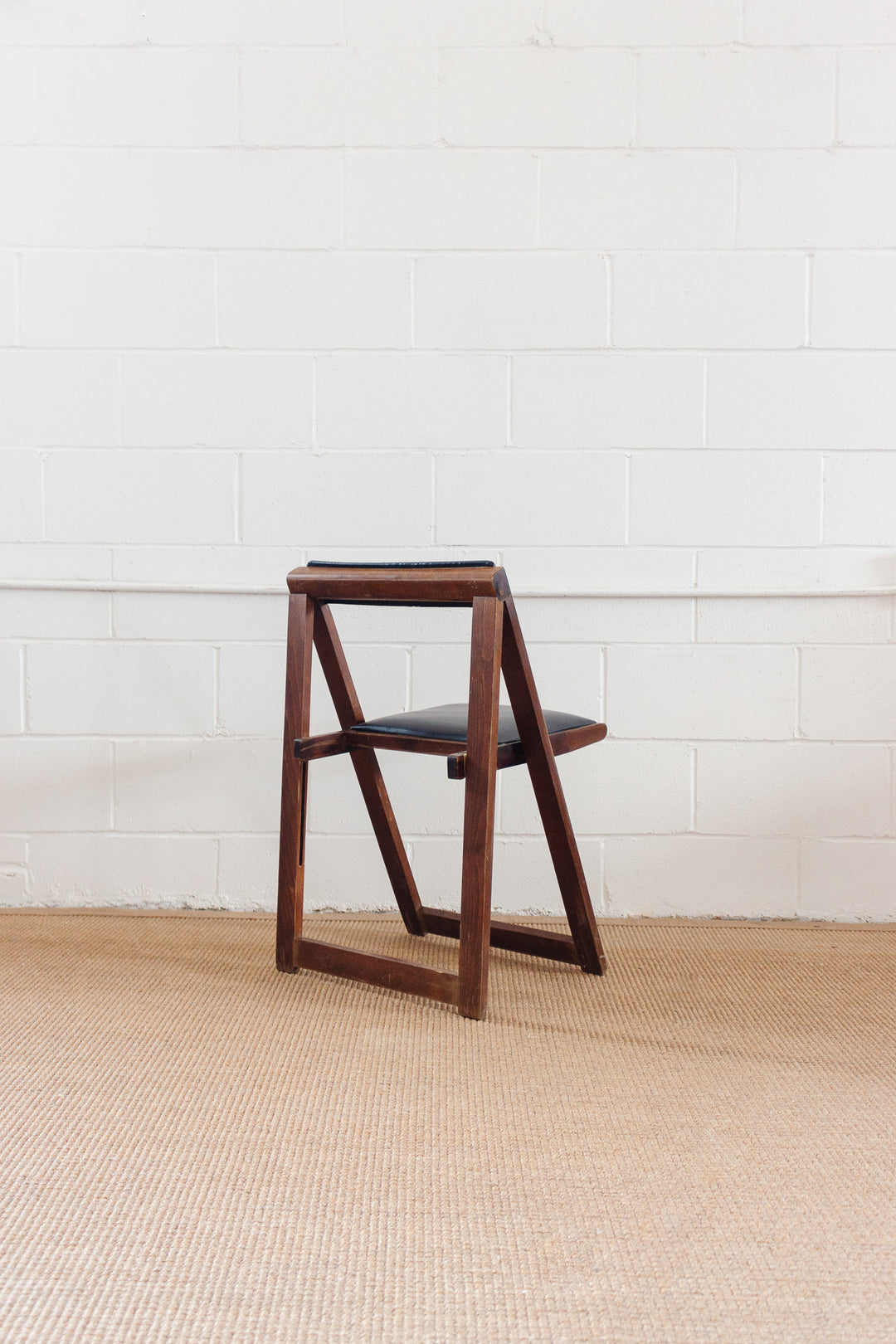 midcentury folding mahogany chairs, set of 4