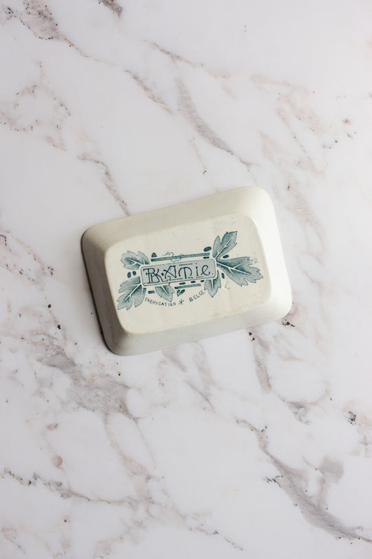 rare antique Belgian art deco transferware soap dish