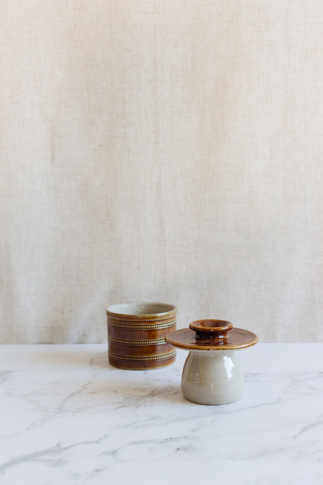 vintage french "poterie de berry" stoneware butter bell