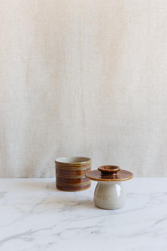 vintage french "poterie de berry" stoneware butter bell