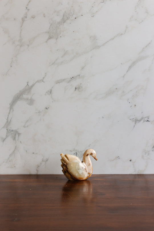 vintage french onyx swan