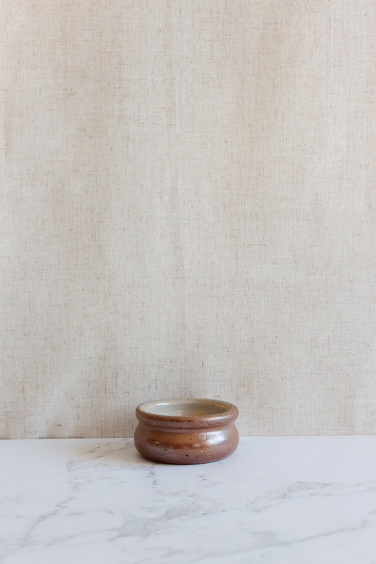 antique french stoneware butter pat trio