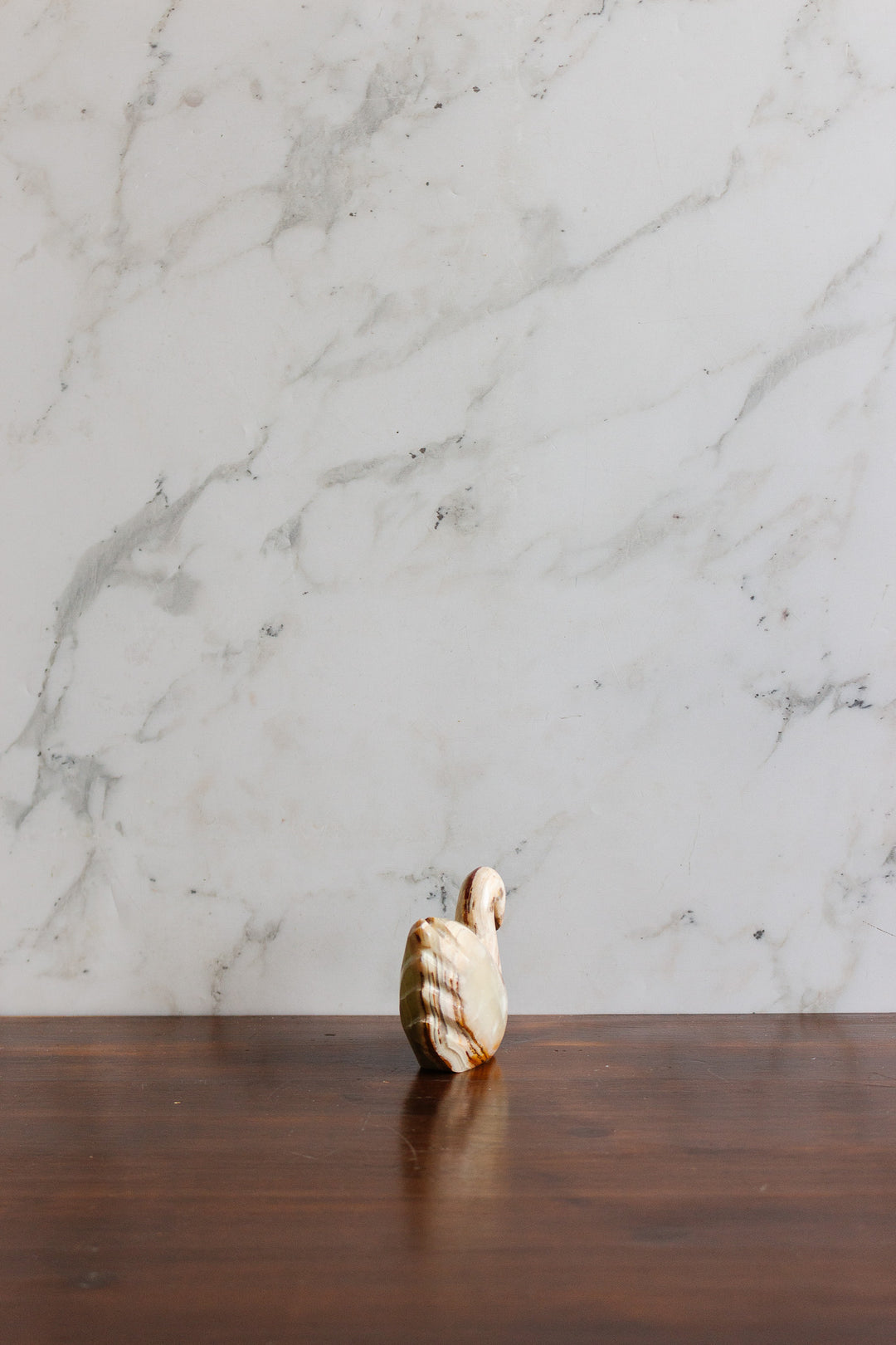 vintage french onyx swan
