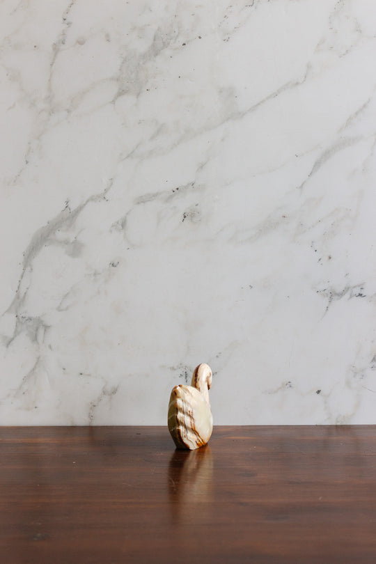 vintage french onyx swan