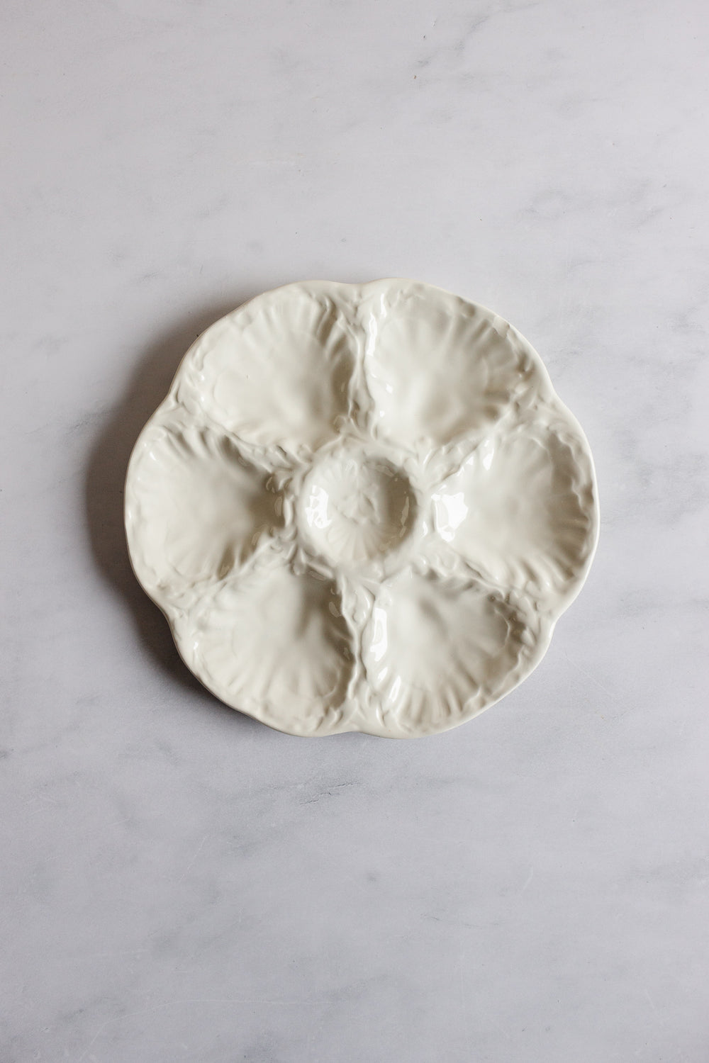 vintage french porcelain oyster plates, set of 3