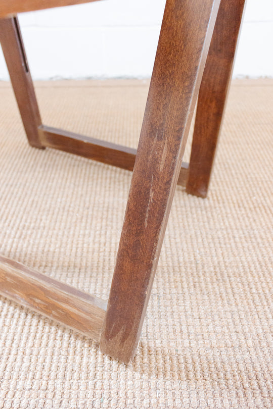 midcentury folding mahogany chairs, set of 4