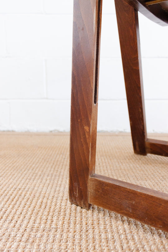 midcentury folding mahogany chairs, set of 4