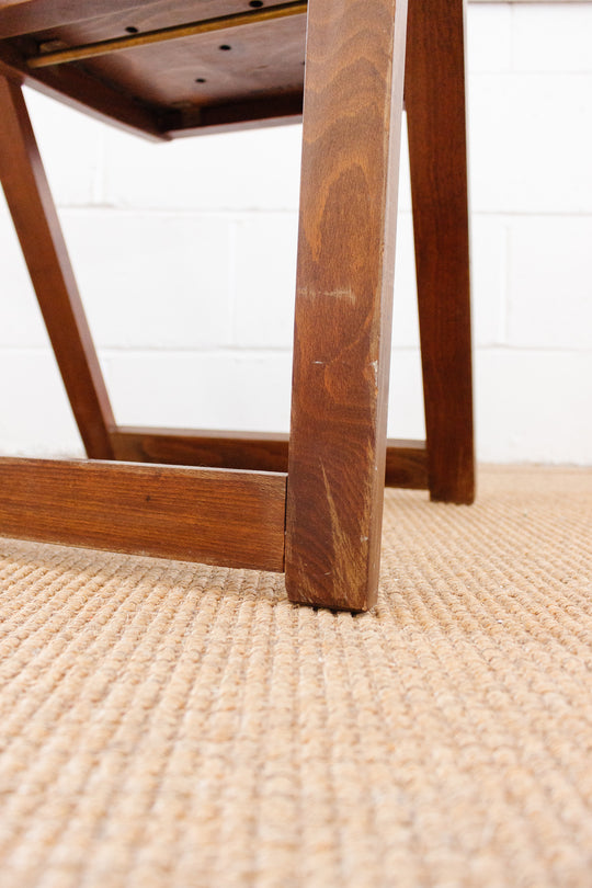 midcentury folding mahogany chairs, set of 4