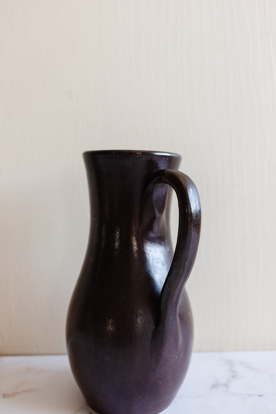 vintage French artist signed studio pottery vase, no. 60