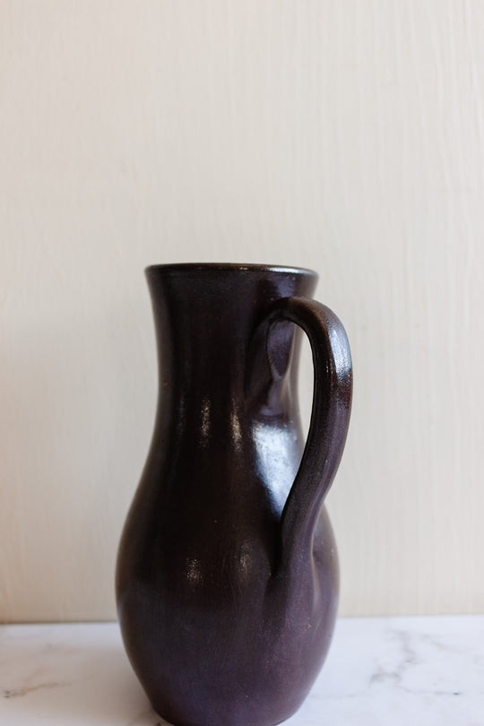 vintage French artist signed studio pottery vase, no. 60