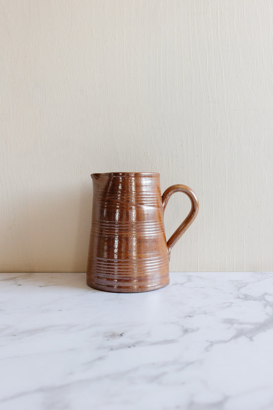 quintessentially French vintage glazed stoneware pitcher