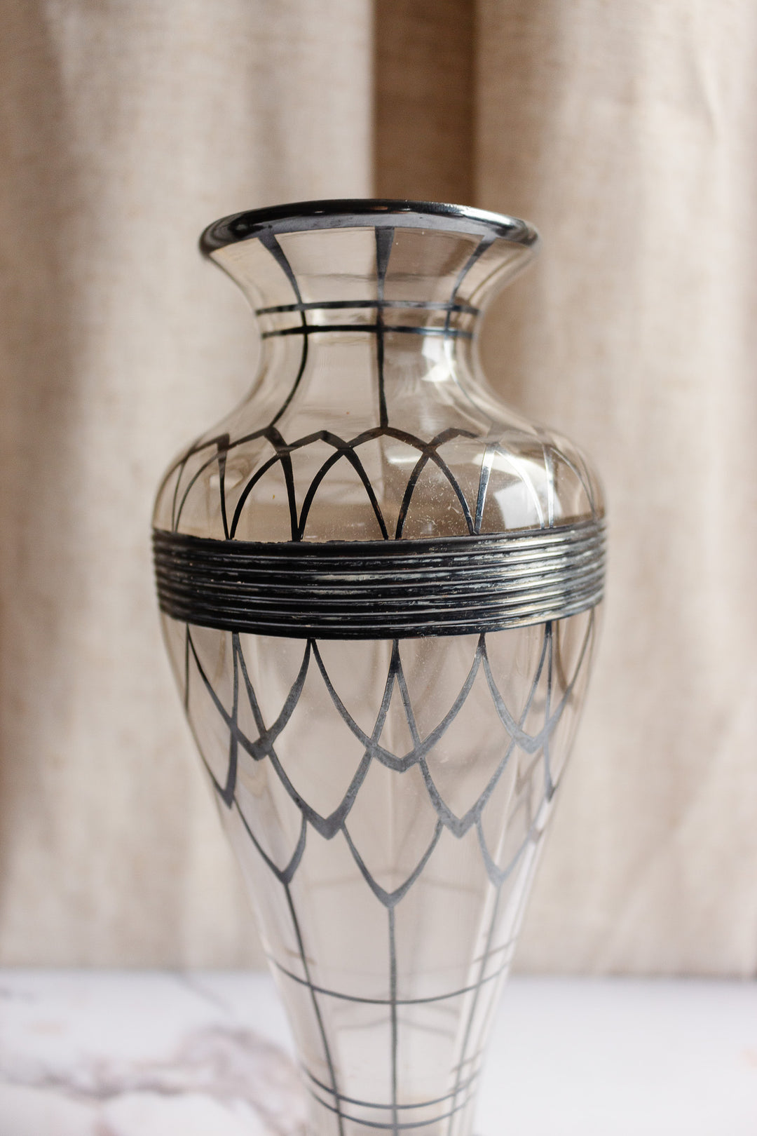art nouveau vase with sterling silver overlay