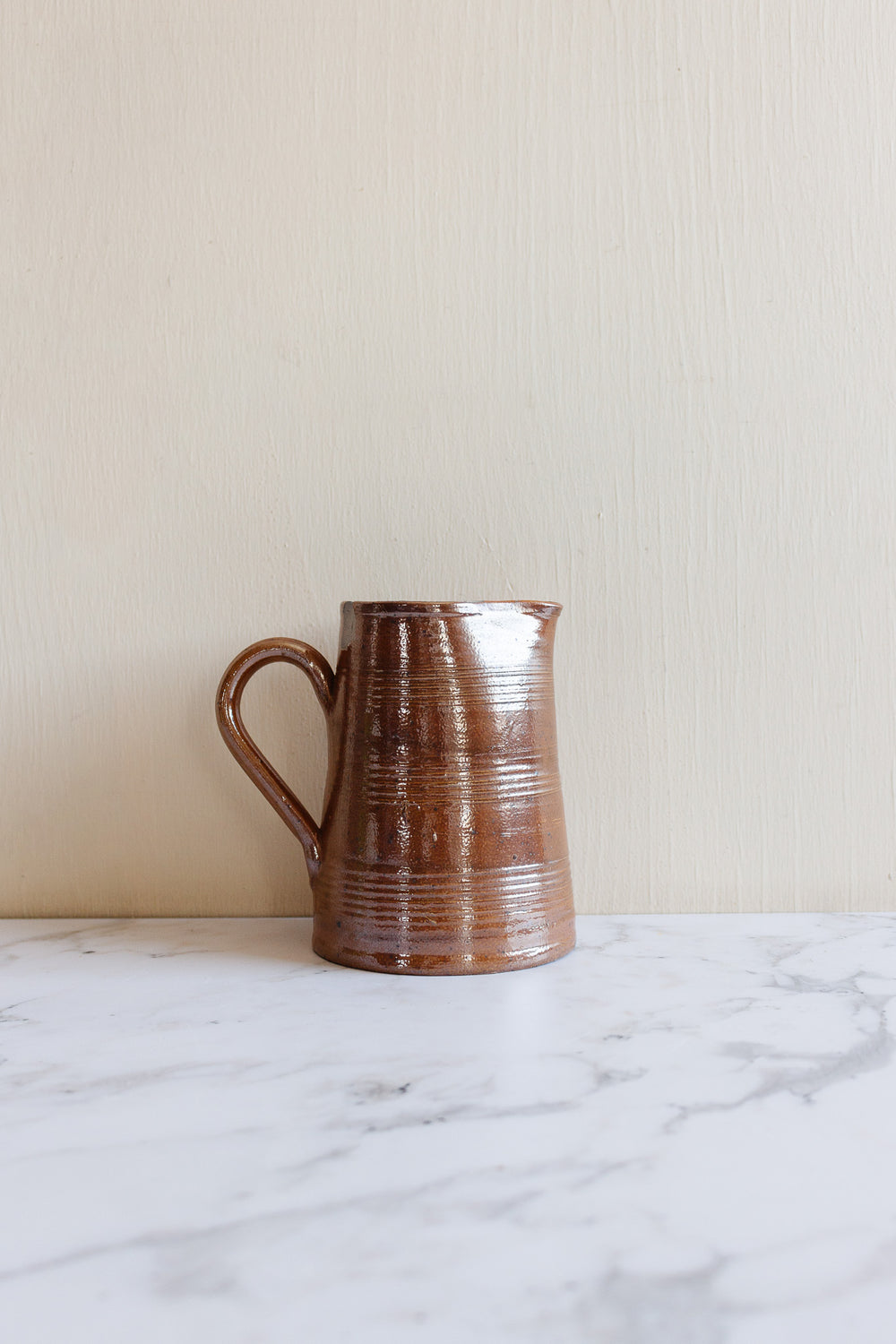 quintessentially French vintage glazed stoneware pitcher