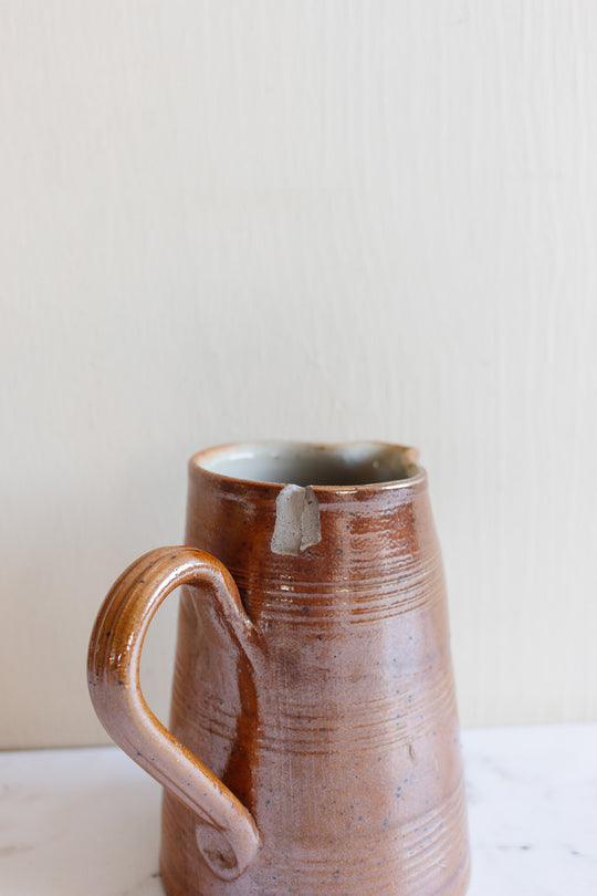 quintessentially French vintage glazed stoneware pitcher