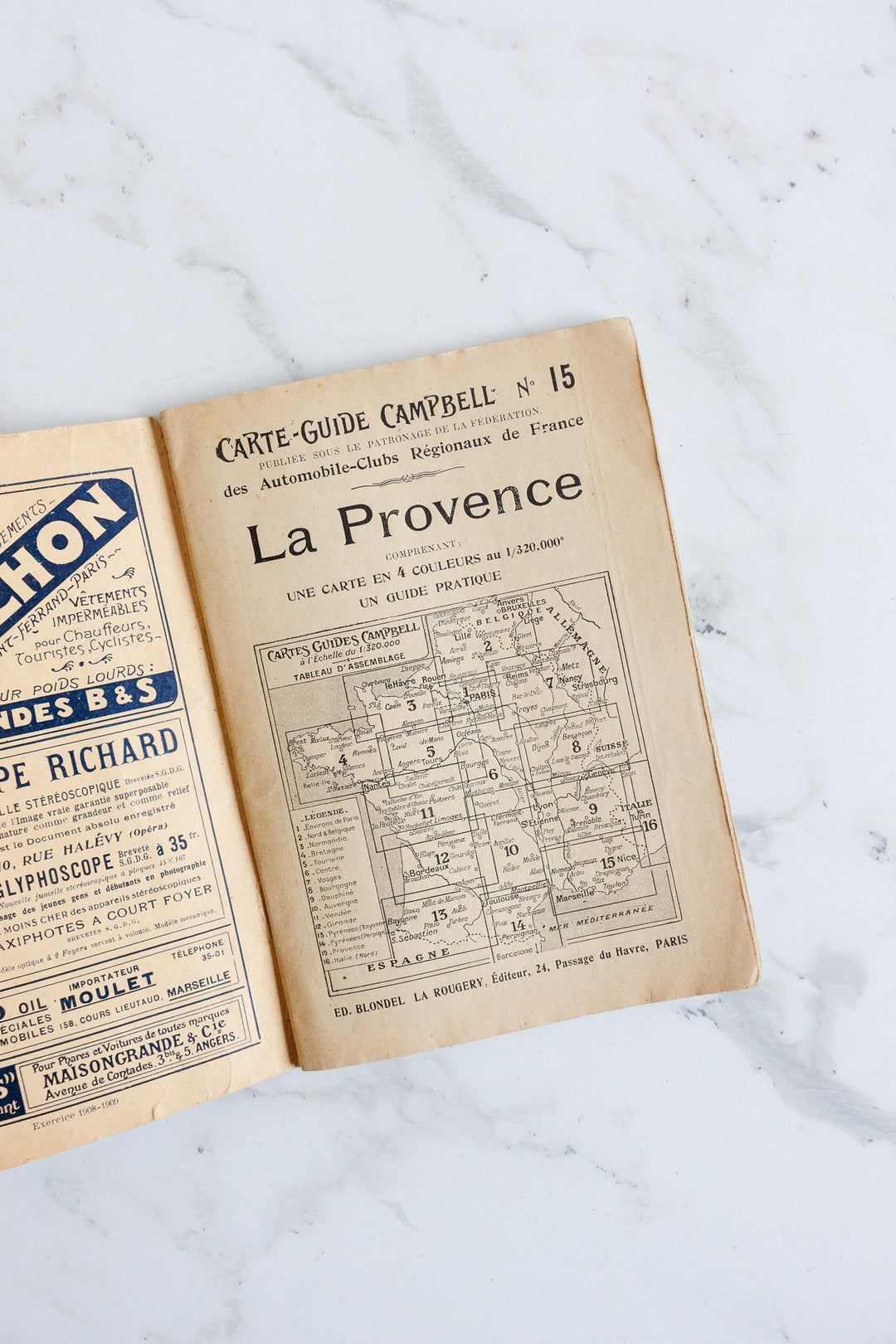 cartes-guides Campbell "la provence" 1908-1909