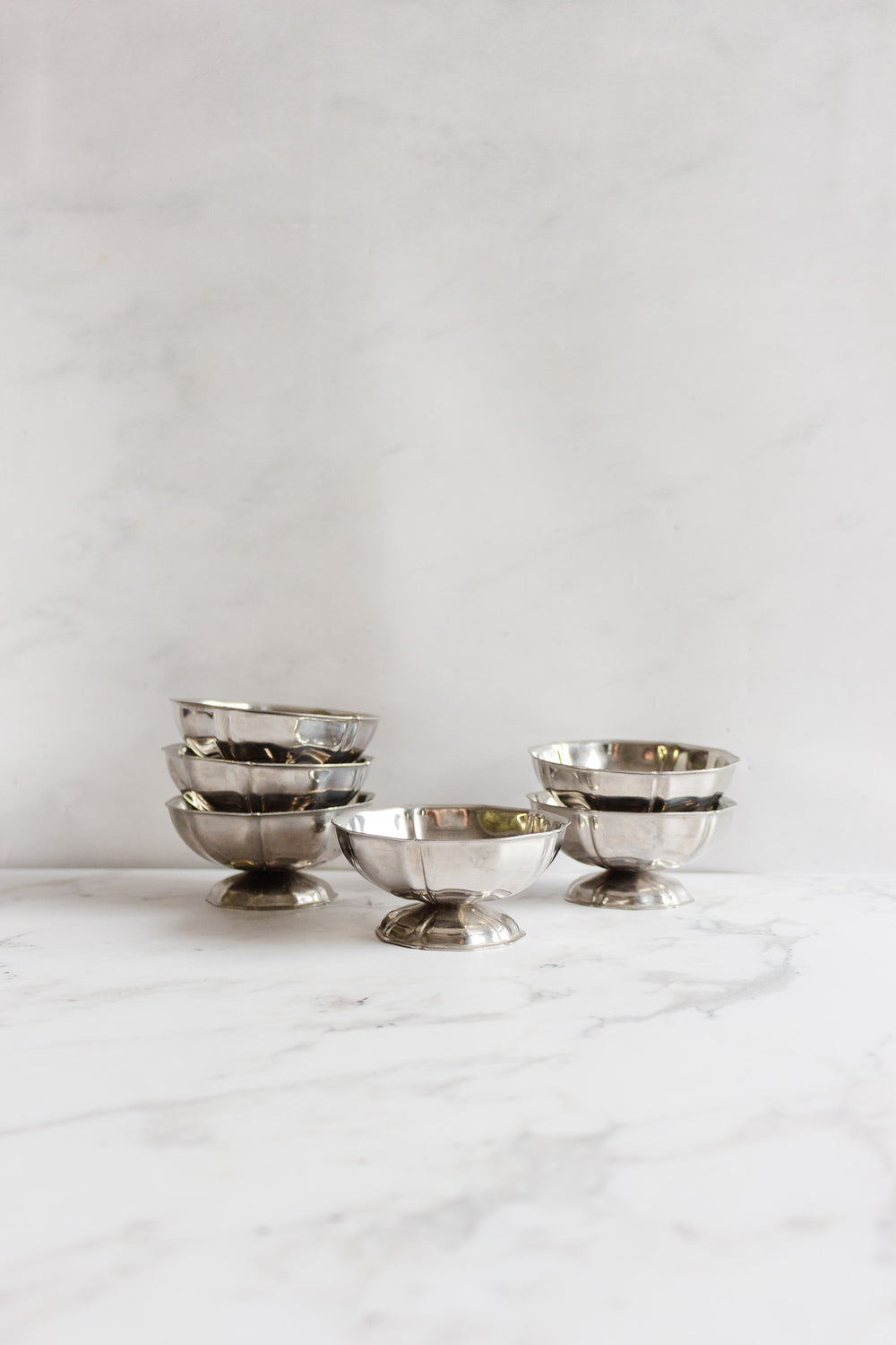 set of 6 vintage french ice cream cups