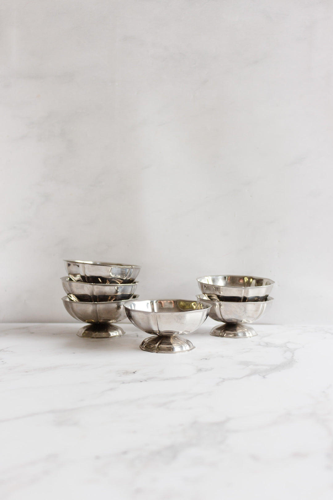 set of 6 vintage french ice cream cups