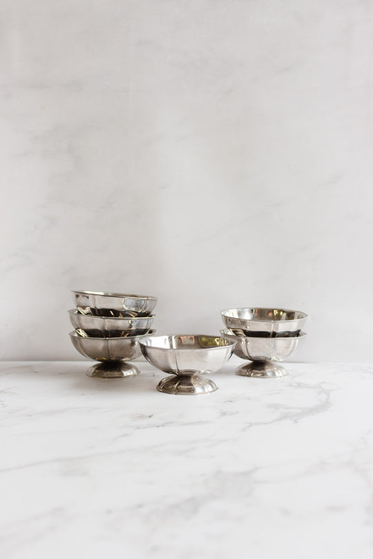 set of 6 vintage french ice cream cups