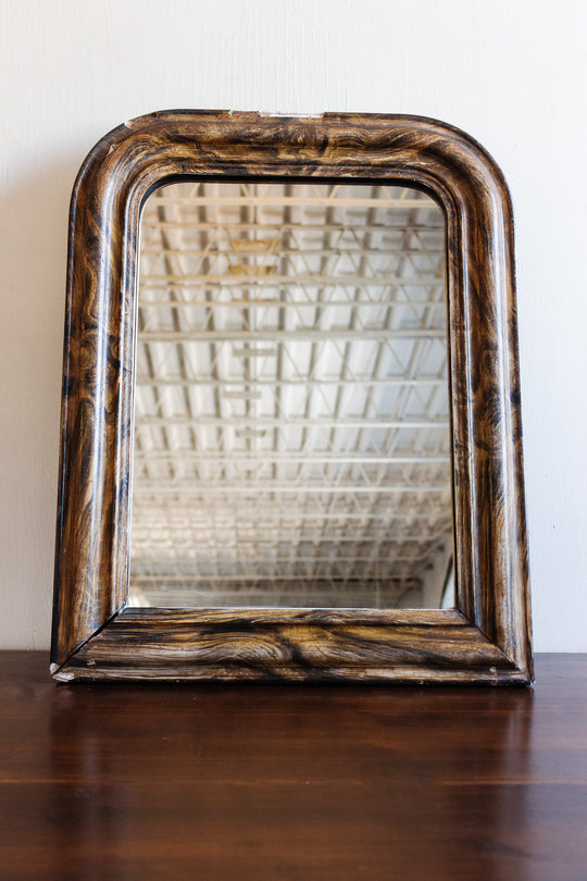 antique french "faux bois" louis-philippe mirror