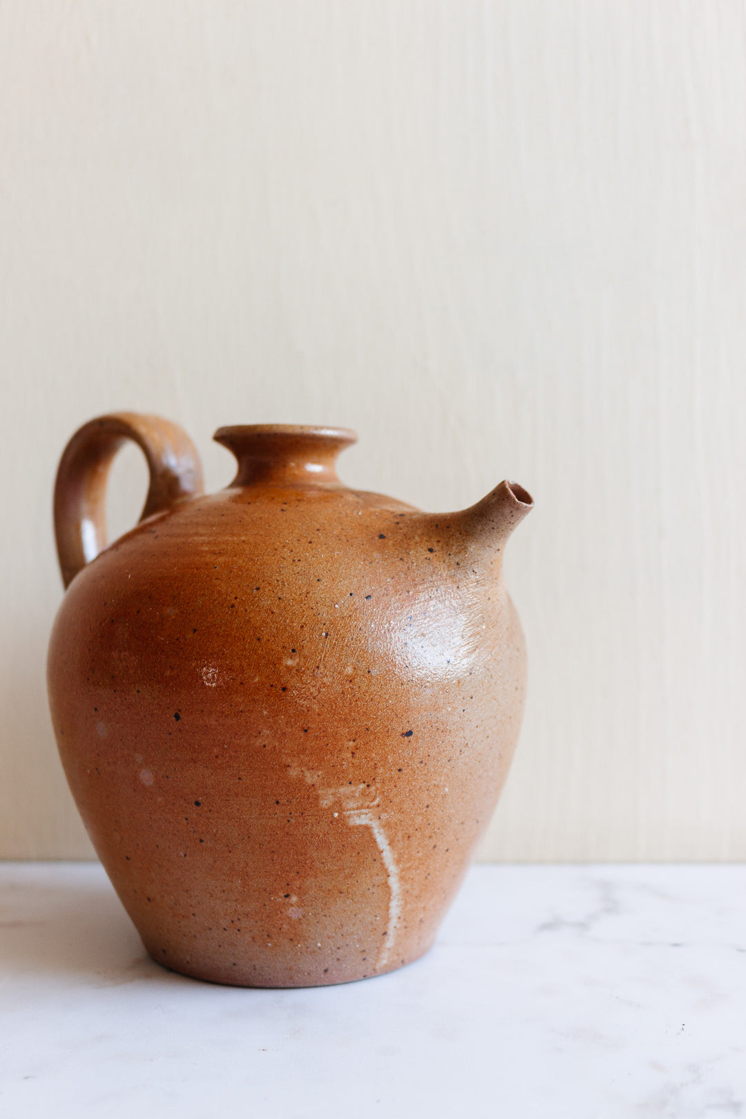 vintage french salt glazed oil vessel