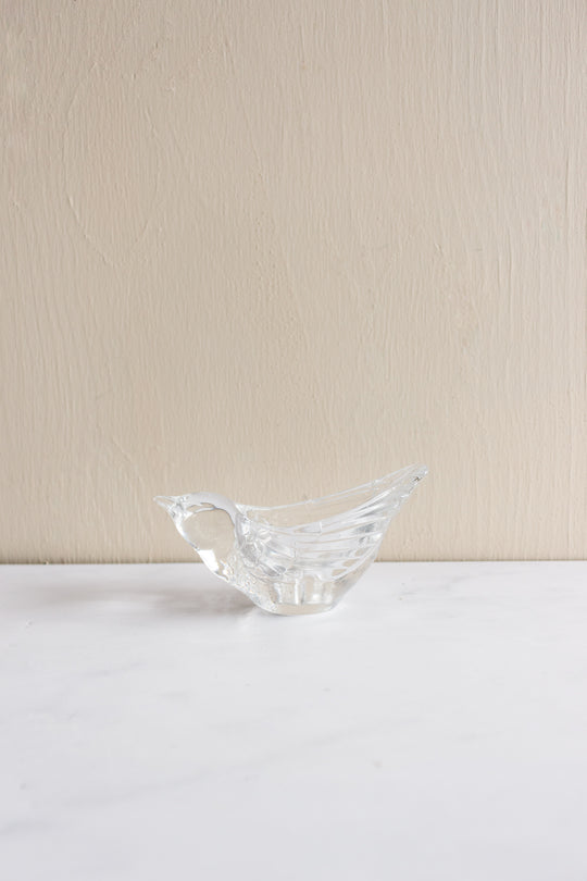 set of vintage French crystal bird candle holders