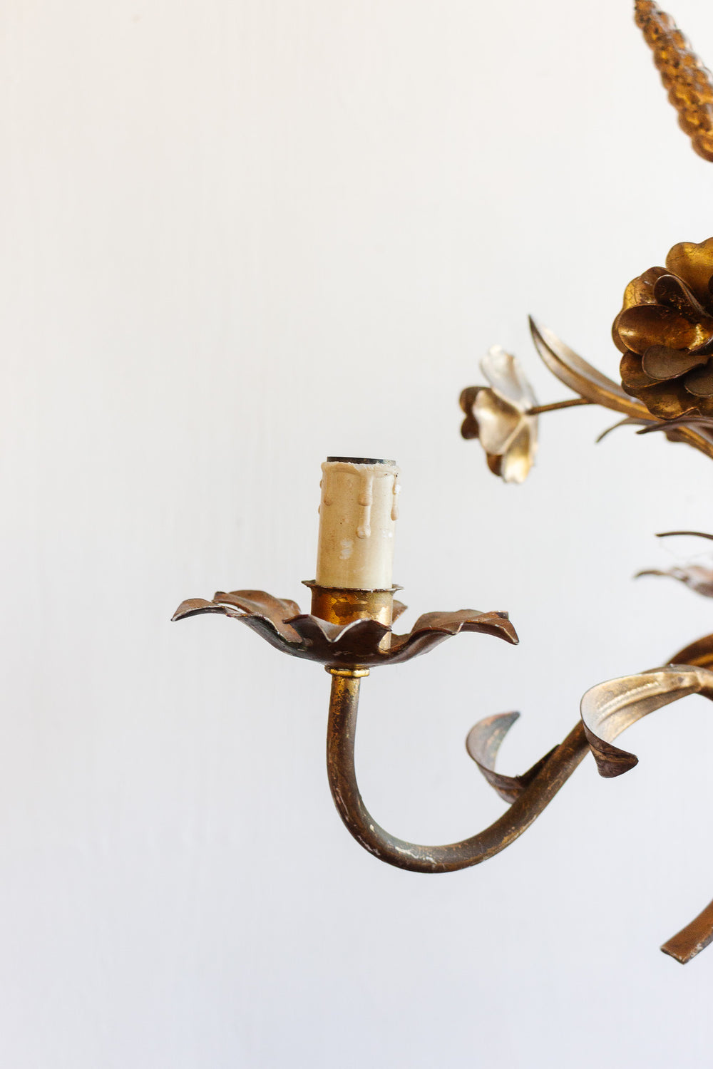 1970s french golden wheatsheaf chandelier