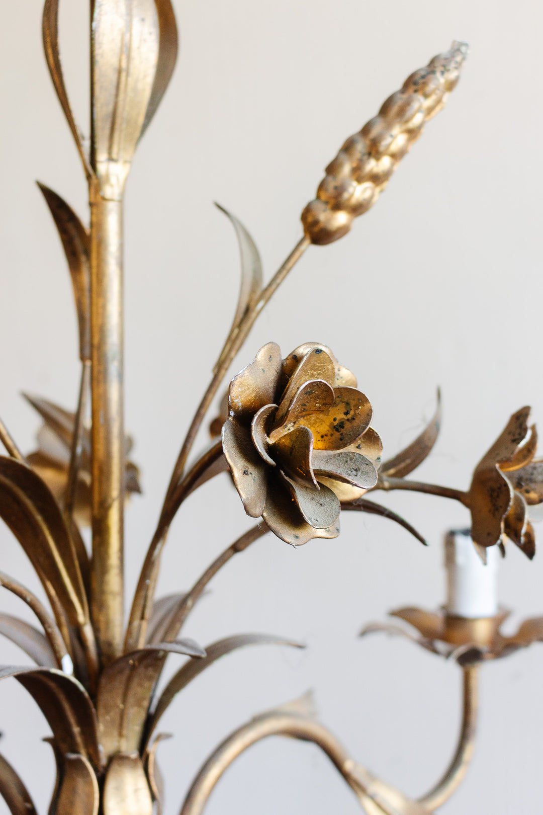 1970s french golden wheatsheaf chandelier