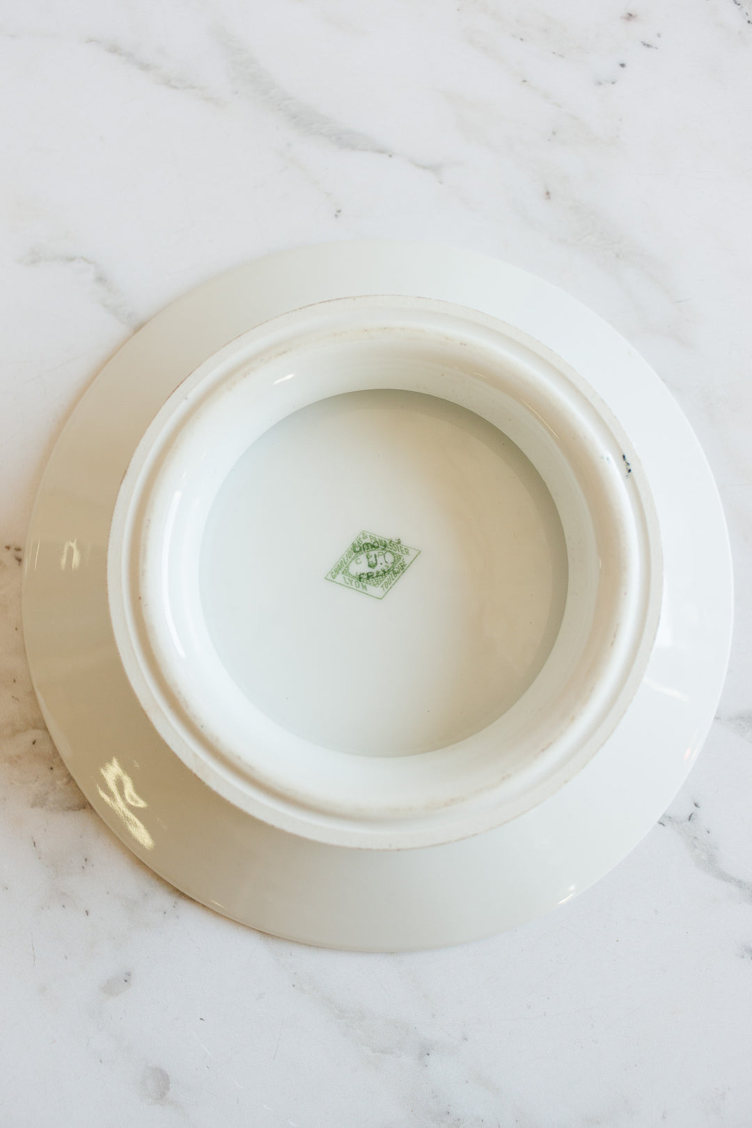 antique french "petit" monogrammed GH cake plate by charlions & cie