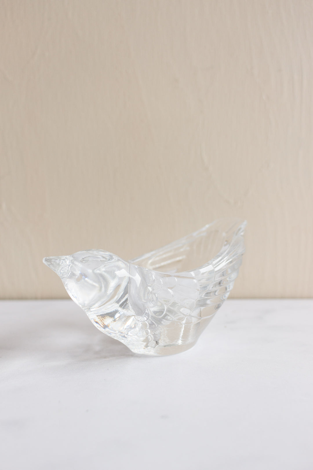 set of vintage French crystal bird candle holders