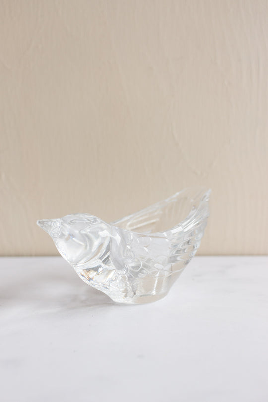 set of vintage French crystal bird candle holders