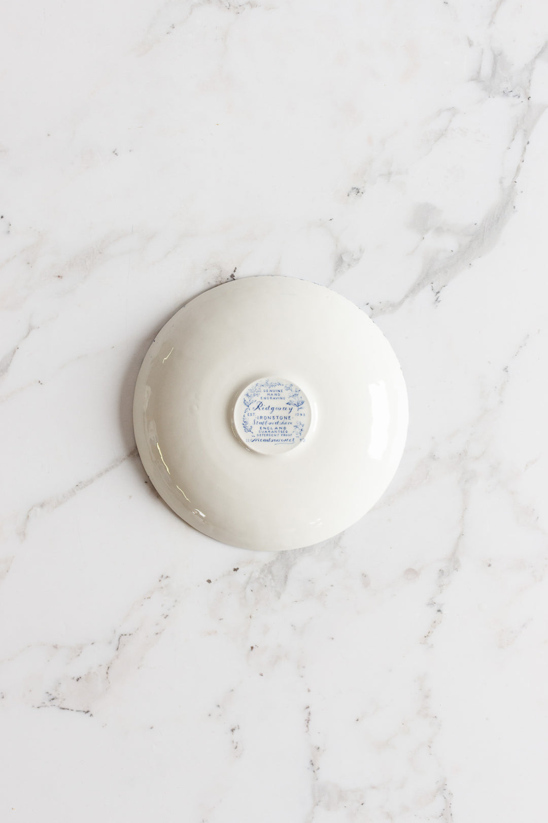 ridgeway "meadowsweet" blue and white teacups, set of 4