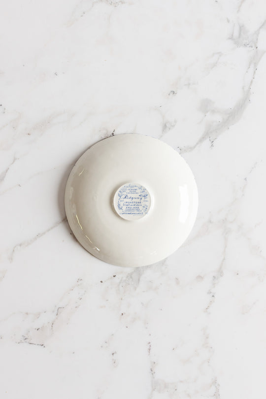 ridgeway "meadowsweet" blue and white teacups, set of 4