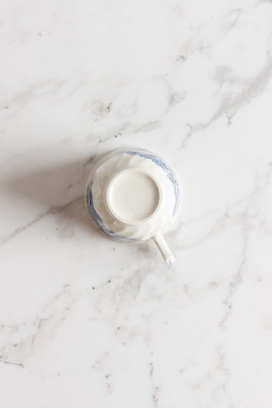 ridgeway "meadowsweet" blue and white teacups, set of 4