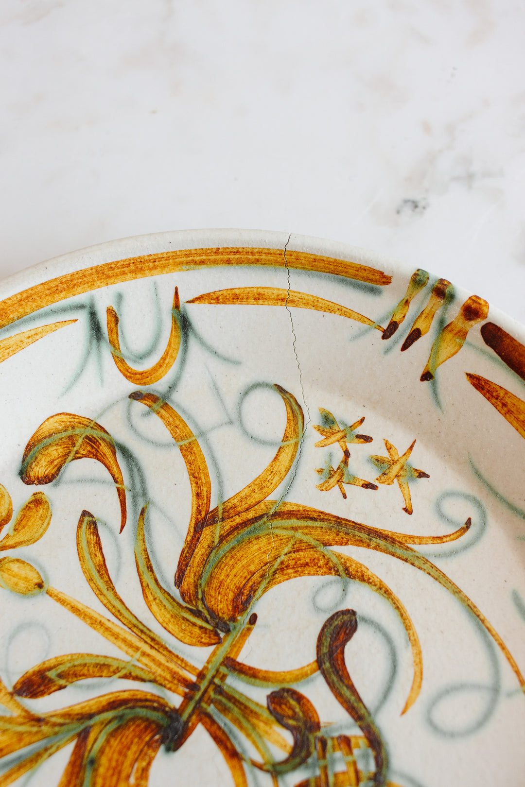 midcentury french keraluc quimper hand painted plates, set of 3