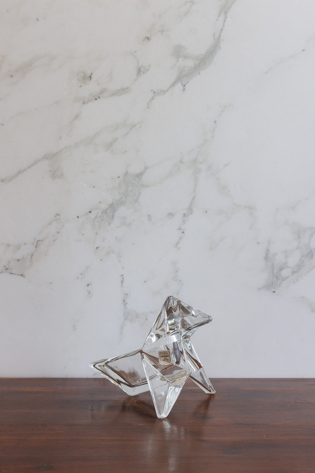 cristal cannes-le-châtel origami animal dish