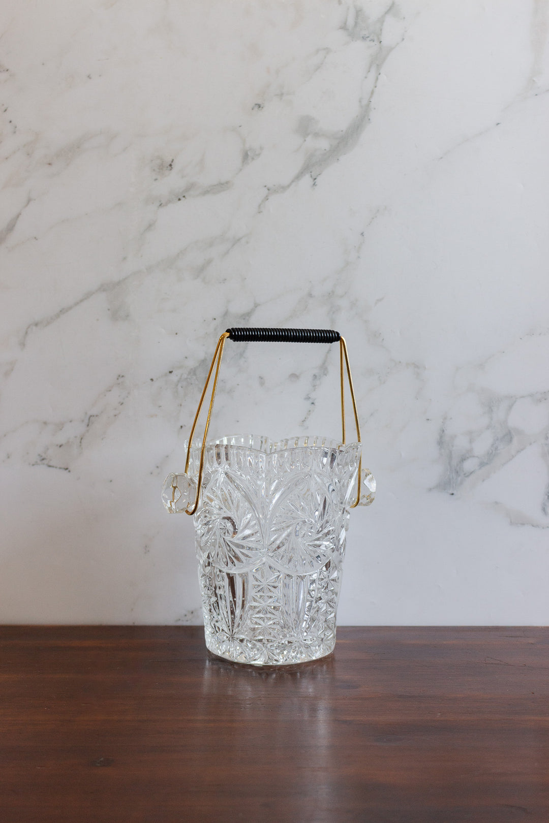 1940s french cut glass ice bucket