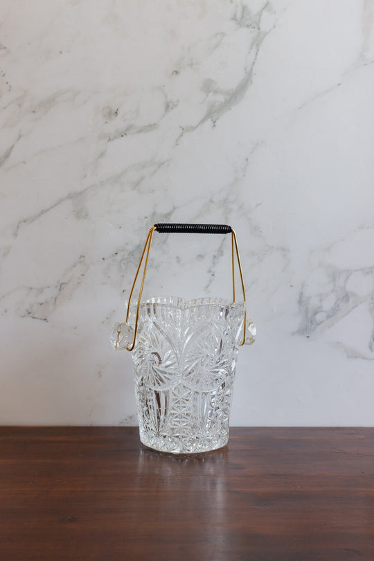 1940s french cut glass ice bucket